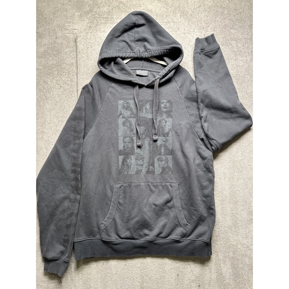 Taylor Swift Eras Tour Gray Hoodie Sweatshirt Unisex Graphic Collage Size L